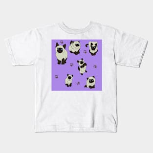 Purple Siamese Kittens Kids T-Shirt